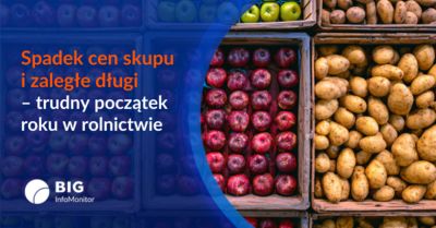 BIG InfoMonitor: Spadek cen skupu i wysokie zobowiązania - trudny początek roku w rolnictwie